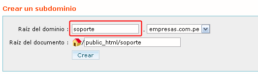 Crear un Subdominio en cPanel